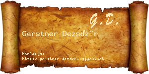 Gerstner Dezsér névjegykártya